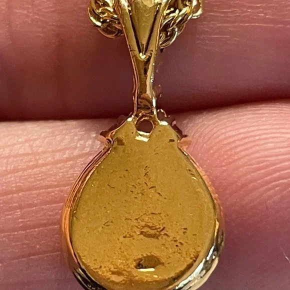 Nina Ricci Gold Plated Two Tone Pendant Necklace with Rhinestones - Picture 6 of 10